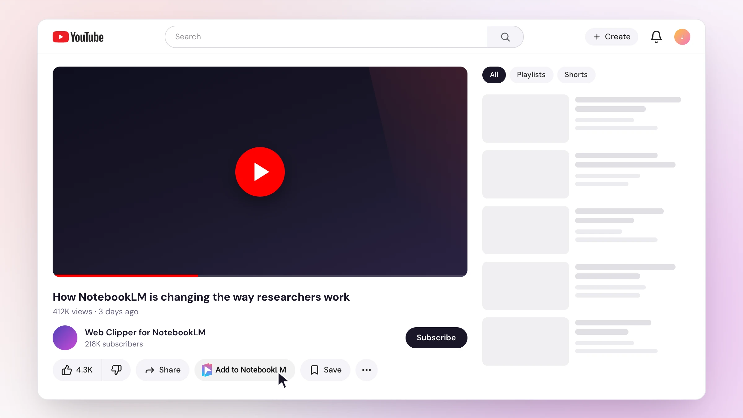 YouTube to Gemini Notebook