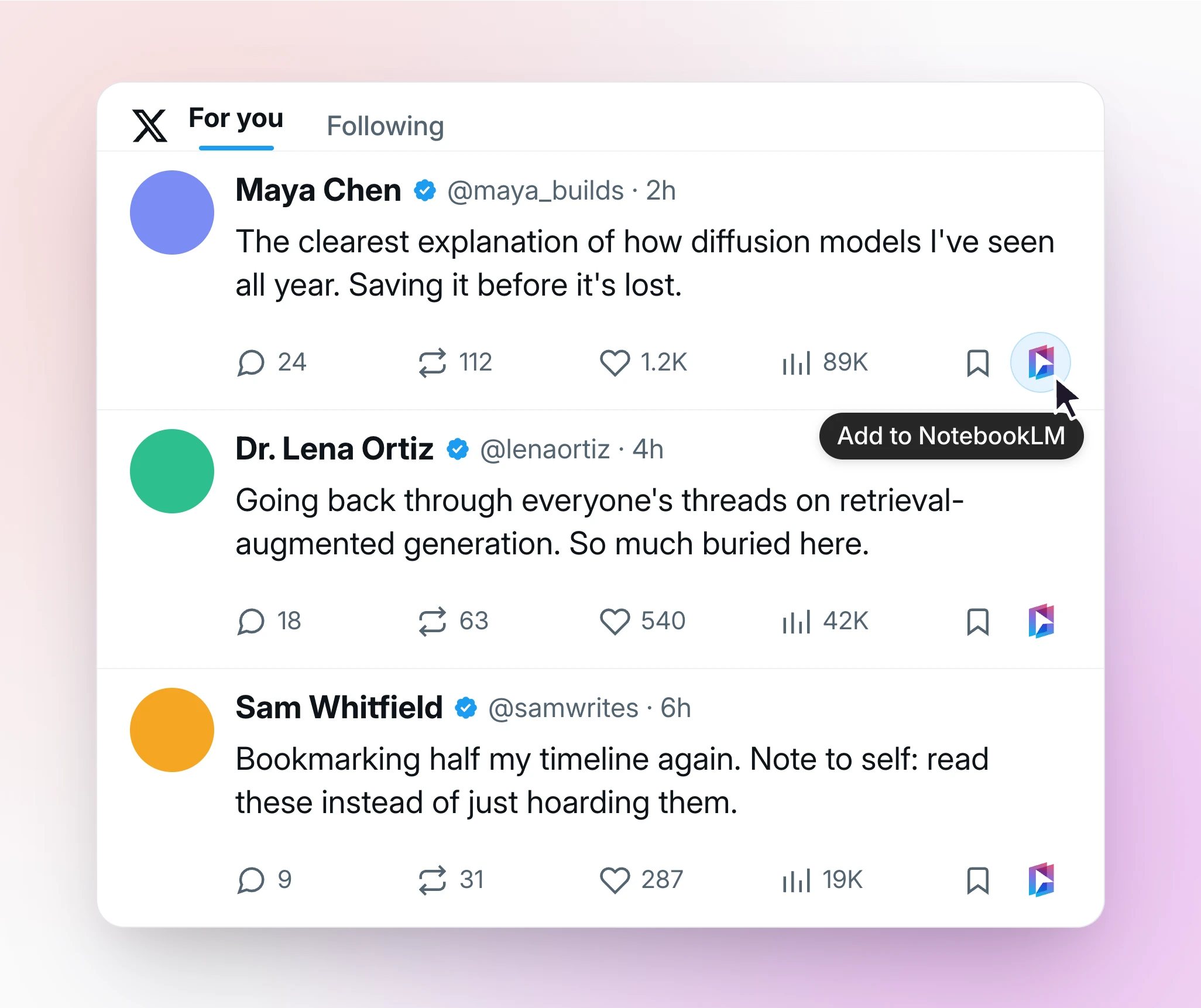 X (dating Twitter) to Gemini Notebook