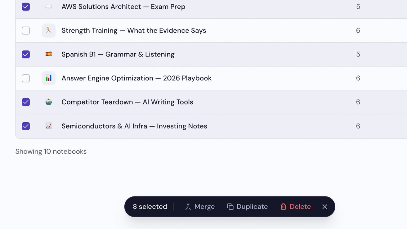 Click Merge in the floating bar