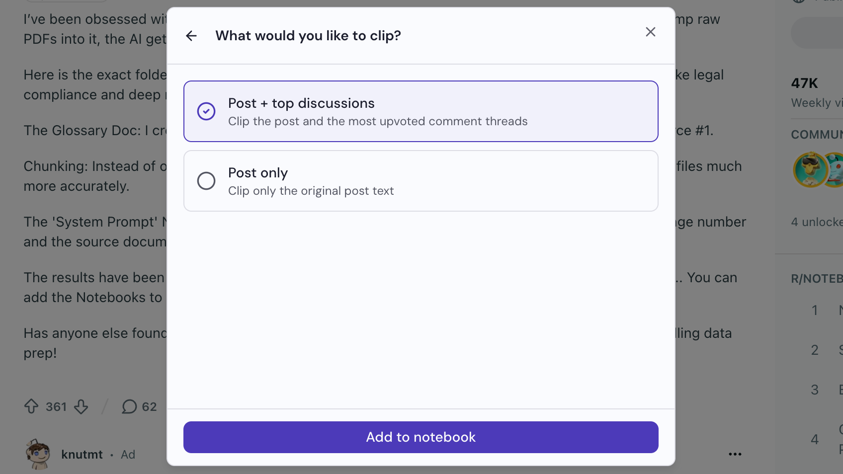 Choose what to clip, if asked