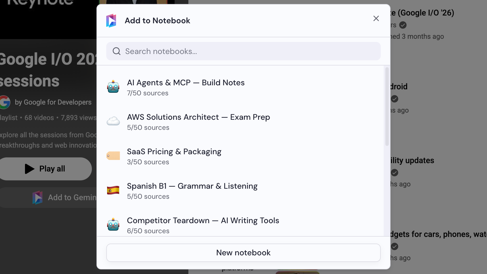 Select a notebook