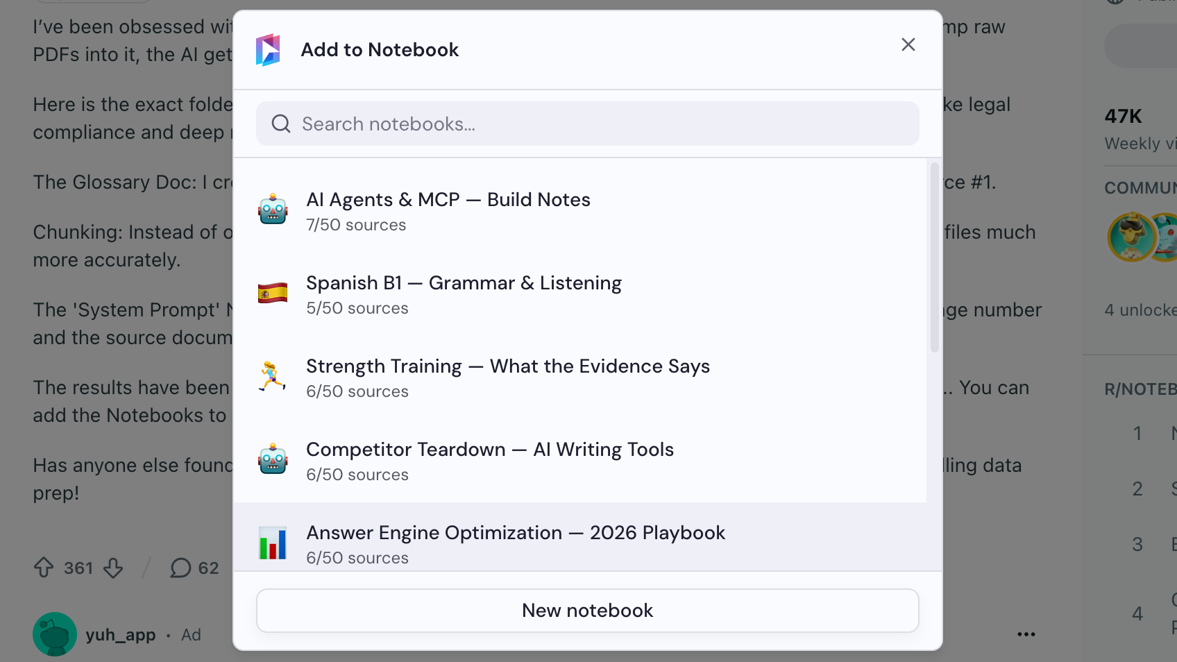 Select a notebook