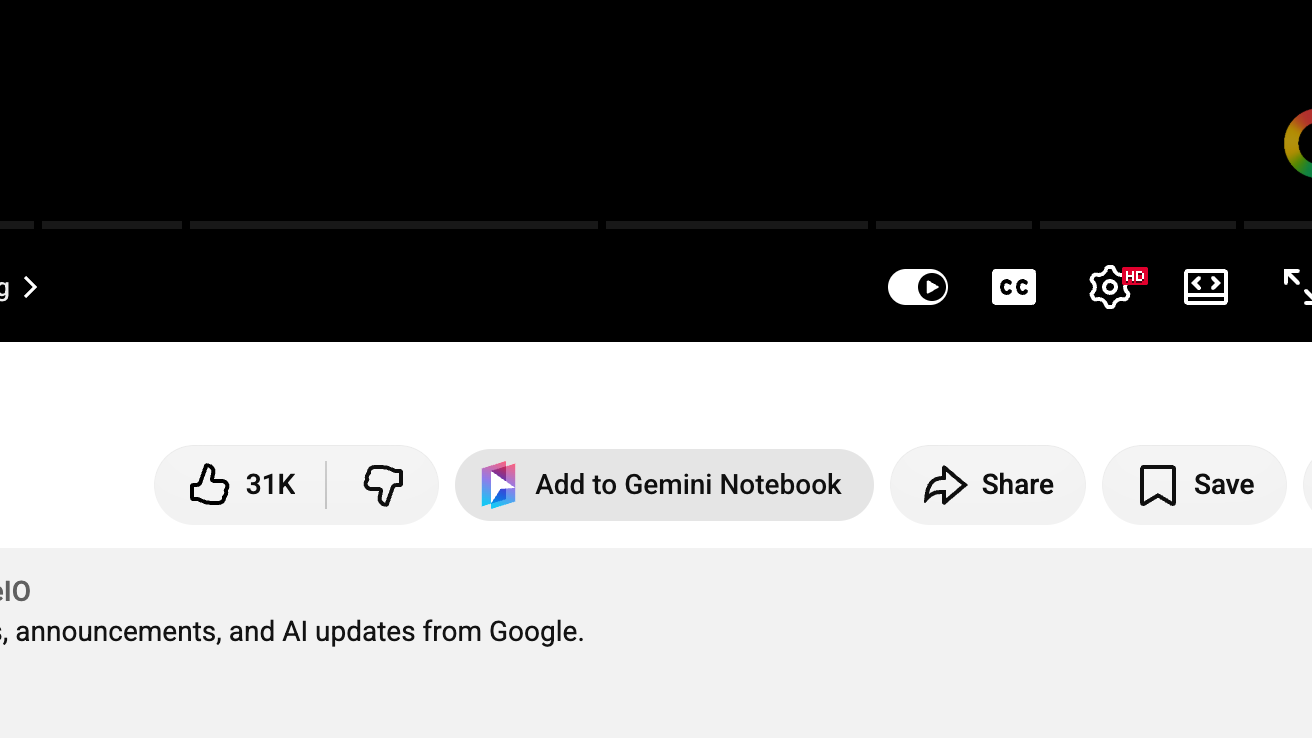 Klikni pod videem na Přidat do Gemini Notebook