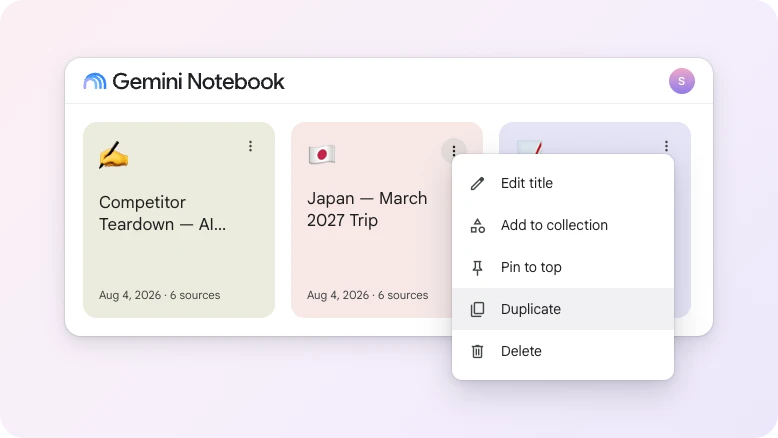 Duplicate a notebook