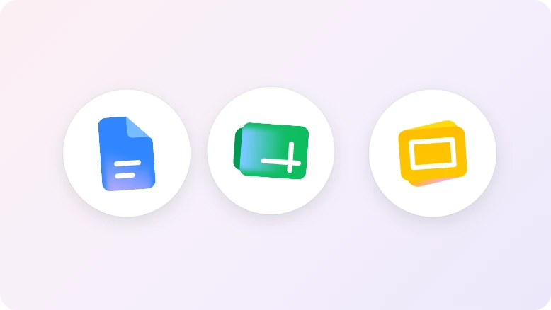 Google Docs, Sheets and Slides