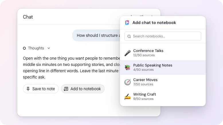 Save a chat as a source