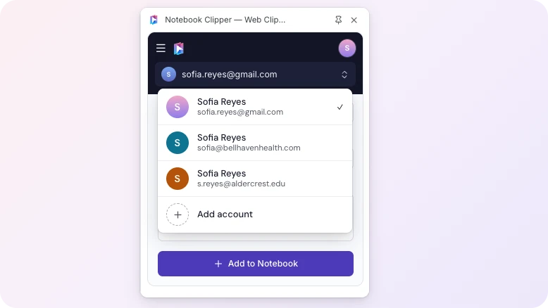 Switch Google accounts