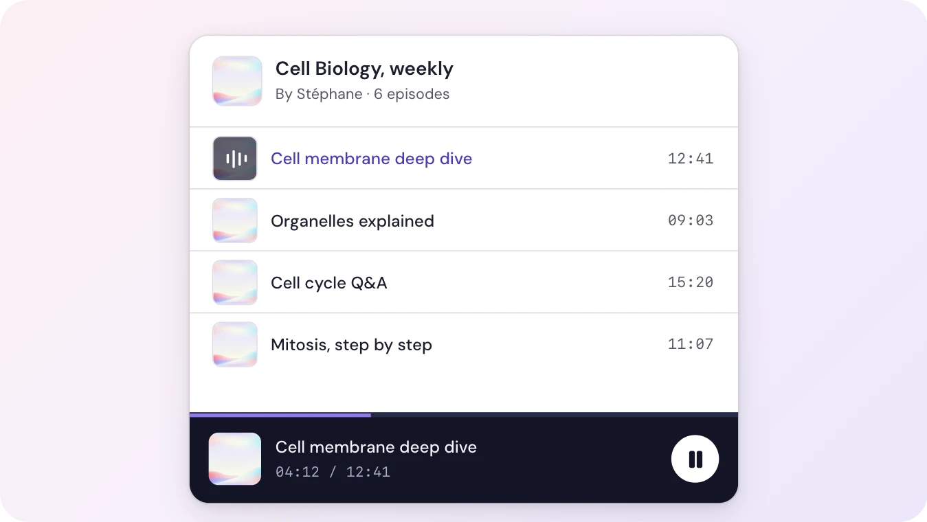 Přehrávej epizody v aplikaci Notebook Clipper